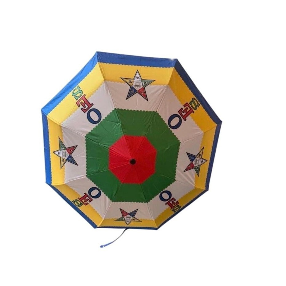 Order of Eastern Star OES Folding Umbrella Colorful Rain Travel Umbrella